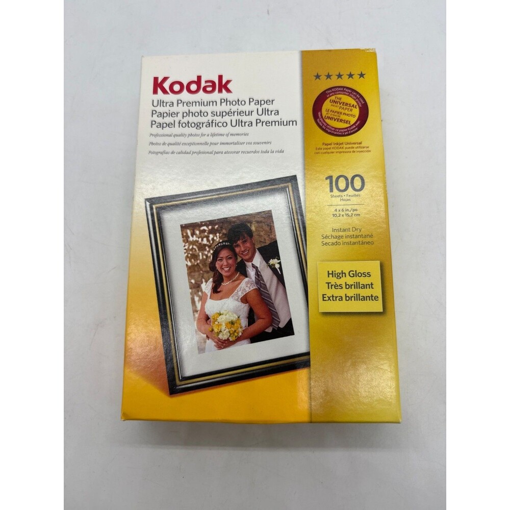 Kodak Ultra Premium Photo Paper 4x6 High Gloss Inkjet Printer Paper 100 Sheets